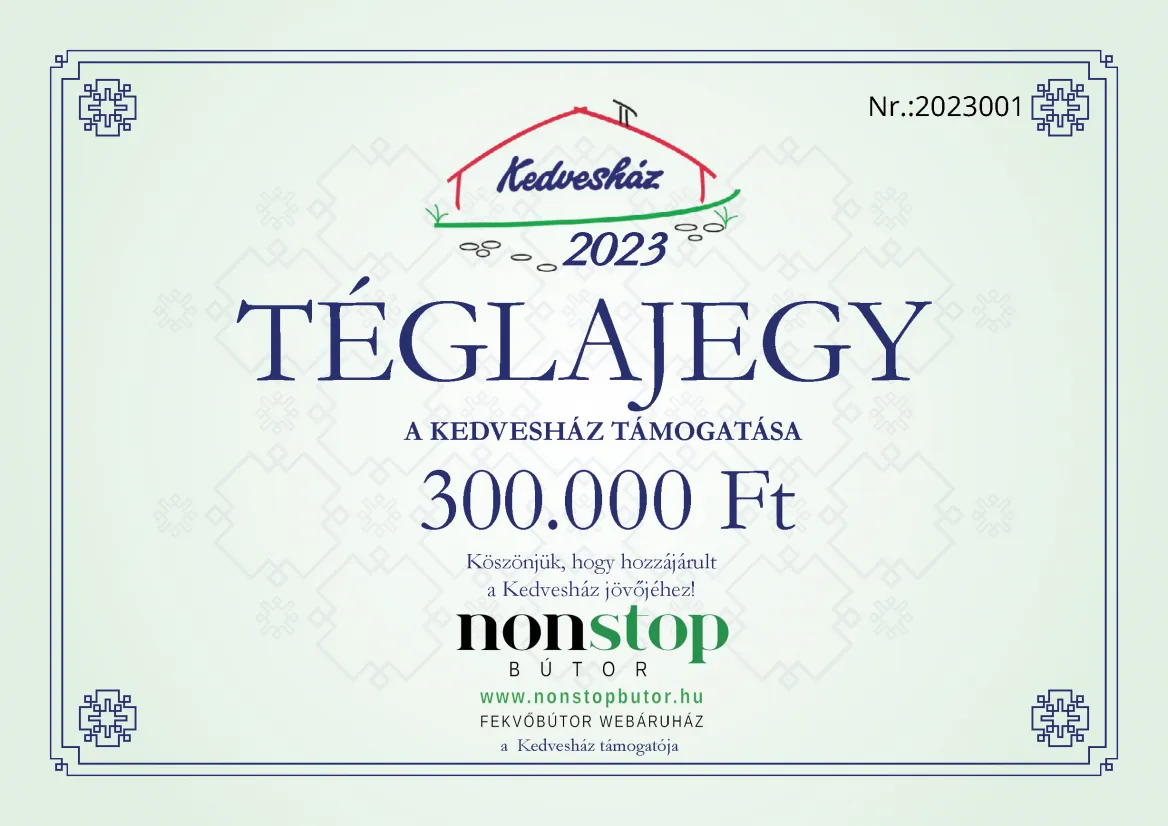 téglajegy nonstop bútor 300k 2023