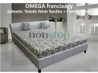 Omega franciaágy ajándék párnákkal, Választható szövetekkel, 0 Ft-os felárral!