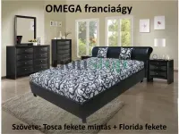 Omega franciaágy ajándék párnákkal, Választható szövetekkel, 0 Ft-os felárral!