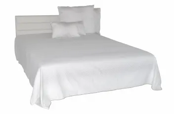 Kinga fr.ágy - fehér bőr+fehér ágytakaró