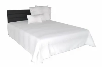 Kinga fr.ágy - wenge bőr+fehér ágytakaró