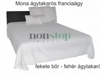 Mona fehér ágytakarós franciaágy I Erősített vázszerkezet I 2db díszpárnával