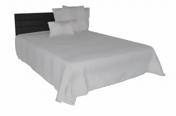 Kinga fr.ágy fekete bőr+fehér ágytakaró
