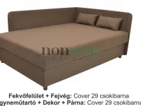 Akciós Magas fekhelyes saroktámlás franciaágy 200x120cm-es méretben